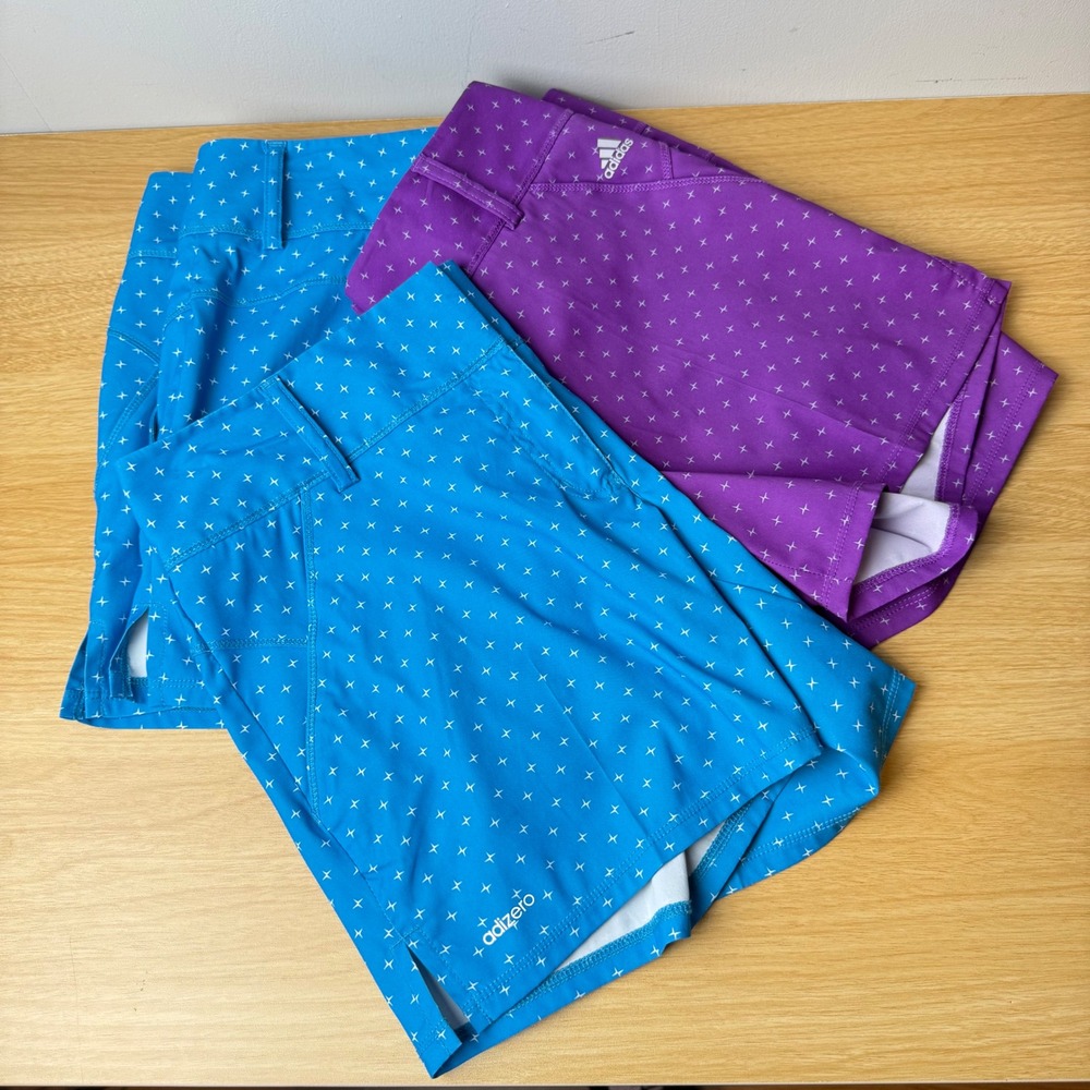 Lot Of 3 Adidas Adizero Star Print Golf Shorts Women 2 Performance Country Club